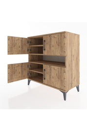 Hyperion Şifonyer 5 Raflı 4 Kapaklı 88x44x96 Çam-Çam