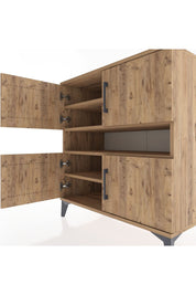 Hyperion Şifonyer 5 Raflı 4 Kapaklı 88x44x96 Çam-Çam