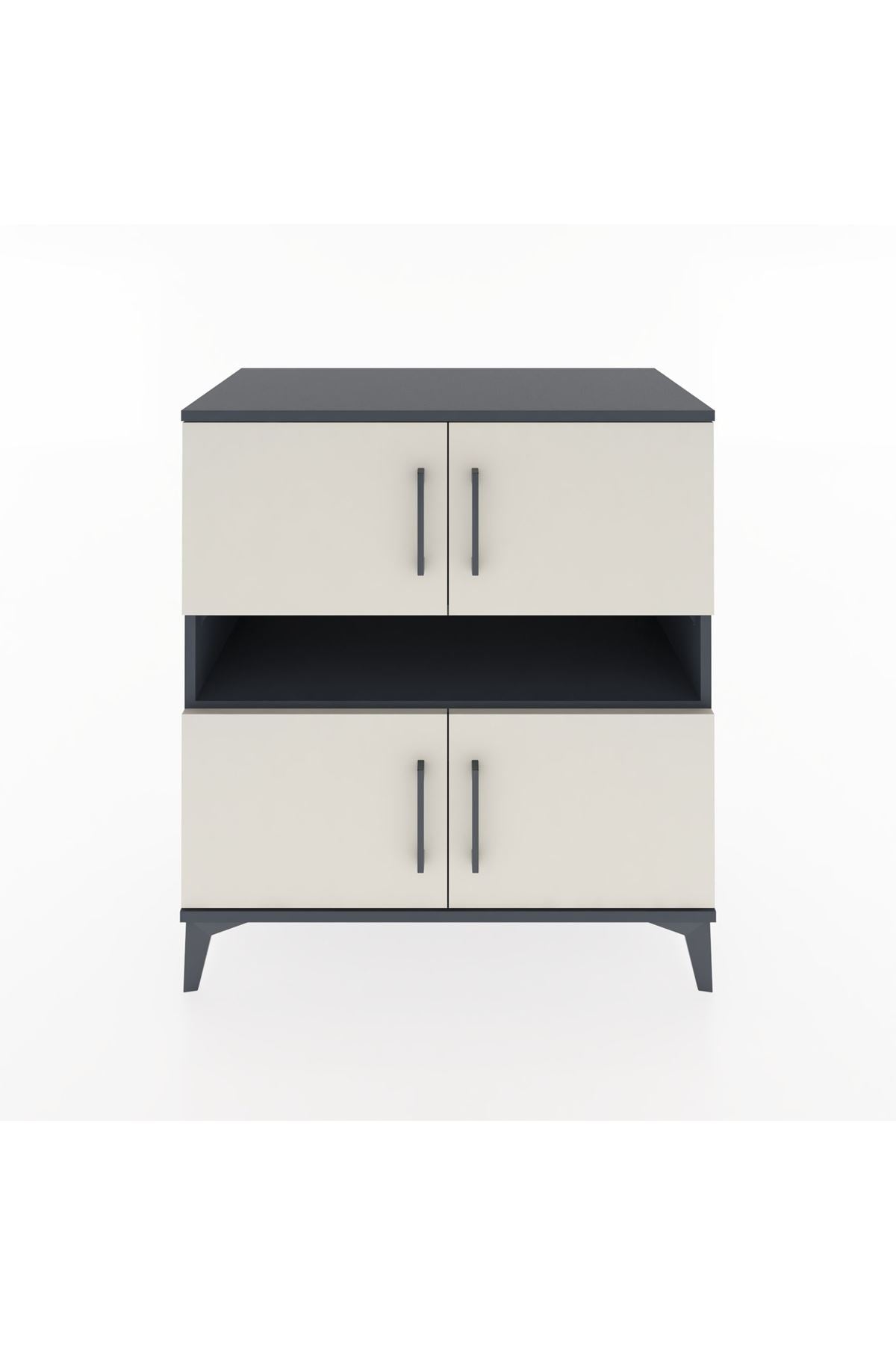 Hyperion Şifonyer 2 Raflı 4 Kapaklı 88x44x96 Antrasit-Aytaşı