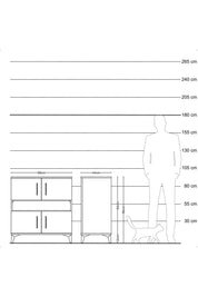 Hyperion Şifonyer 2 Raflı 4 Kapaklı 88x44x96 Antrasit-Çam