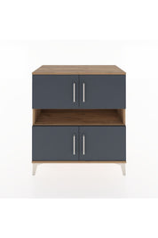 Hyperion Şifonyer 2 Raflı 4 Kapaklı 88x44x96 Çam-Antrasit