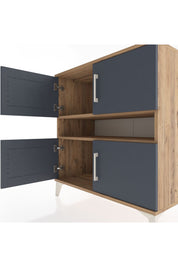 Hyperion Şifonyer 2 Raflı 4 Kapaklı 88x44x96 Çam-Antrasit