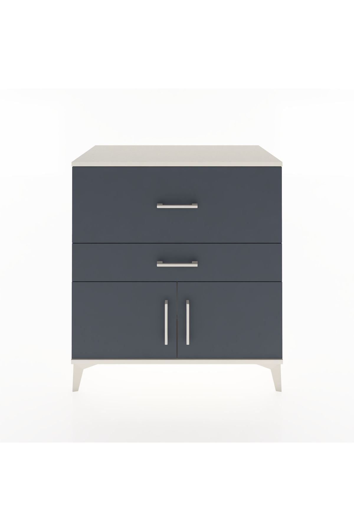 Hyperion Şifonyer Tek Raflı 2 Çekmeceli 2 Kapaklı 88x44x96 Aytaşı-Antrasit