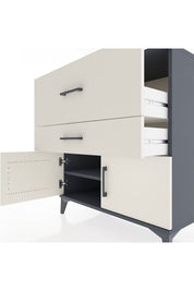 Hyperion Şifonyer Tek Raflı 2 Çekmeceli 2 Kapaklı 88x44x96 Antrasit-Aytaşı