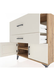 Hyperion Şifonyer Tek Raflı 2 Çekmeceli 2 Kapaklı 88x44x96 Çam-Aytaşı