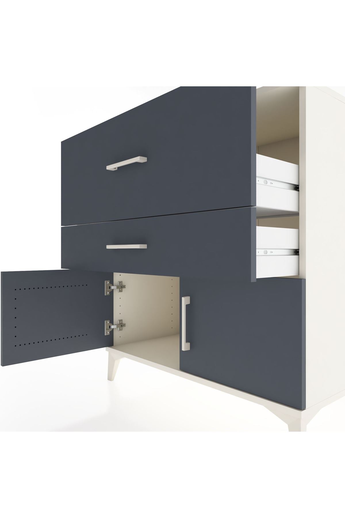 Hyperion Şifonyer 2 Çekmeceli 2 Kapaklı 88x44x96 Aytaşı-Antrasit