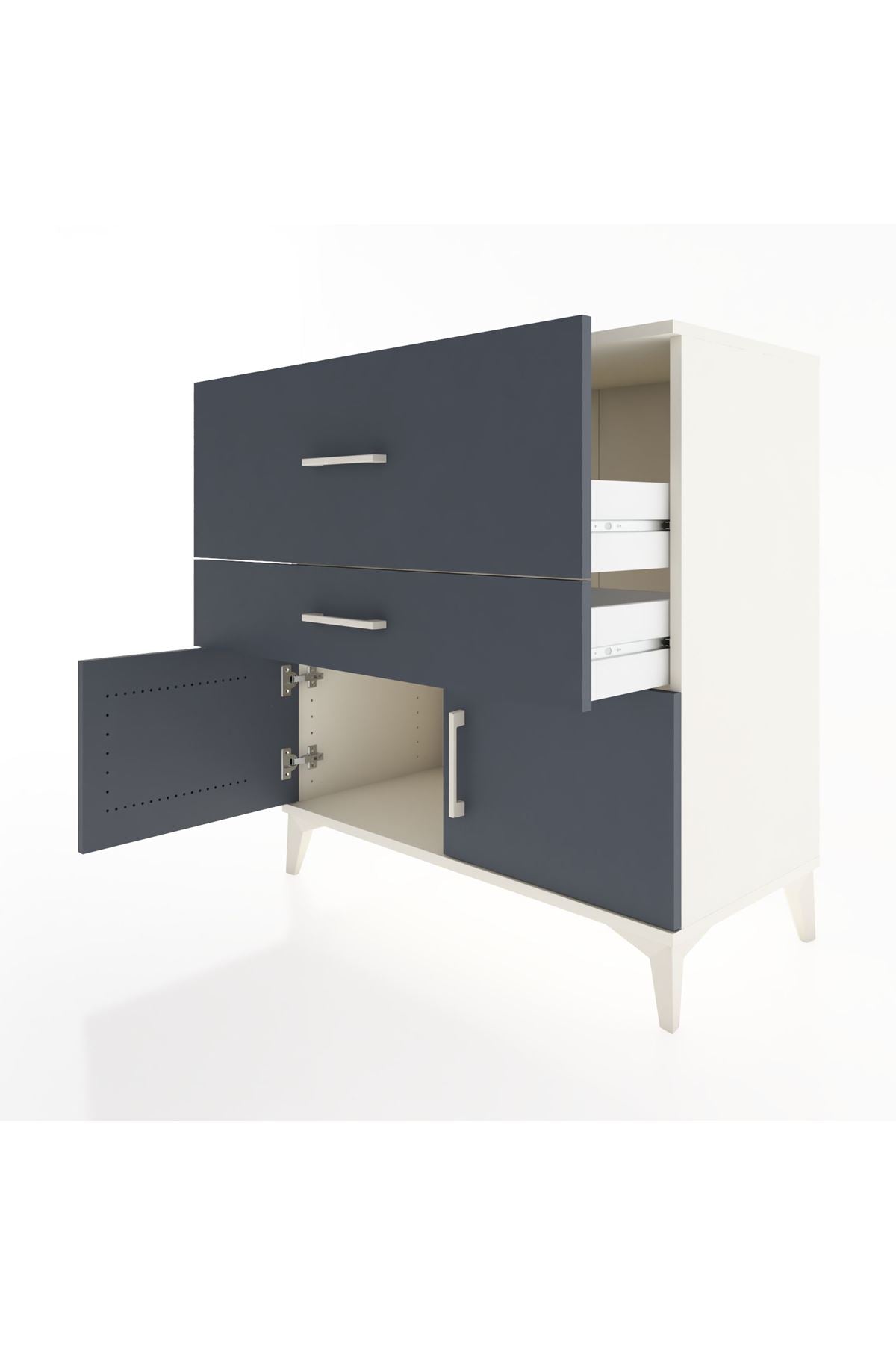 Hyperion Şifonyer 2 Çekmeceli 2 Kapaklı 88x44x96 Aytaşı-Antrasit