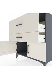 Hyperion Şifonyer 2 Çekmeceli 2 Kapaklı 88x44x96 Antrasit-Aytaşı