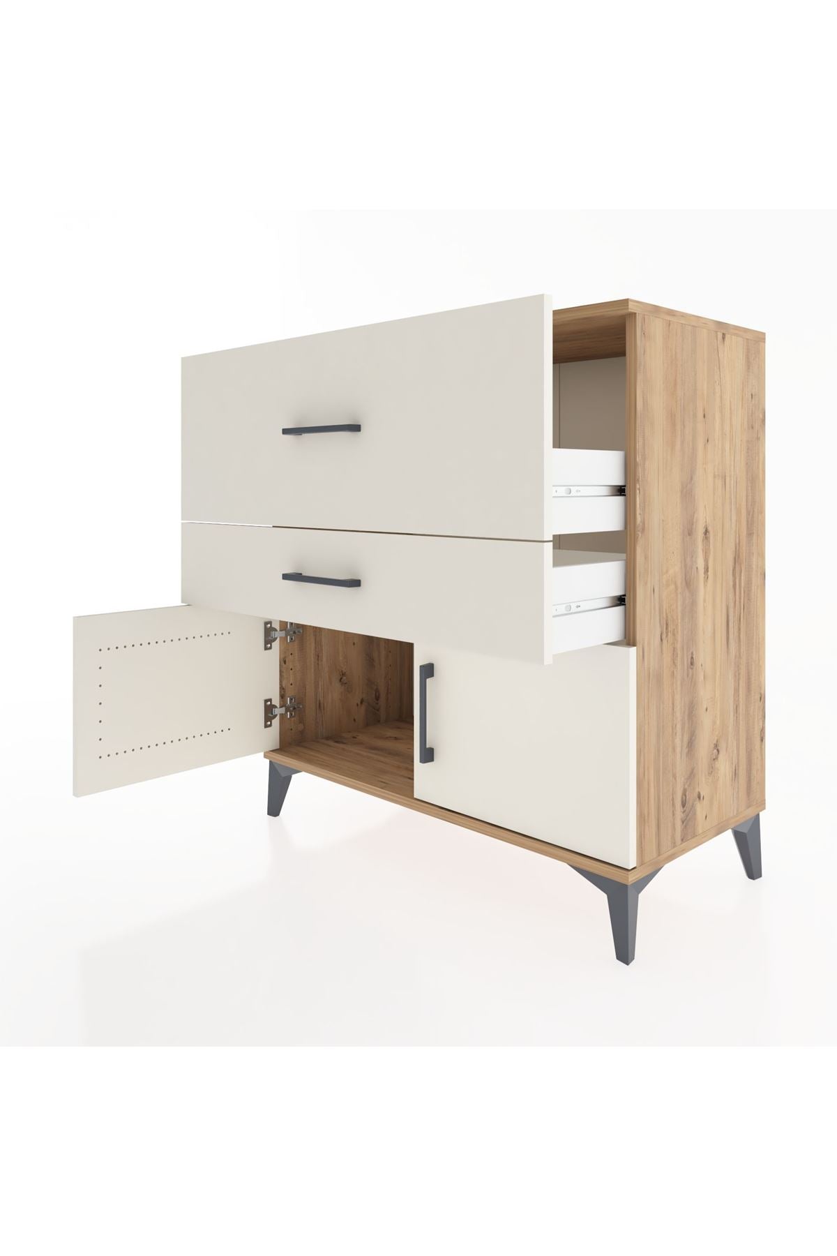 Hyperion Şifonyer 2 Çekmeceli 2 Kapaklı 88x44x96 Çam-Aytaşı