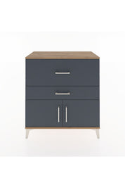 Hyperion Şifonyer 2 Çekmeceli 2 Kapaklı 88x44x96 Çam-Antrasit