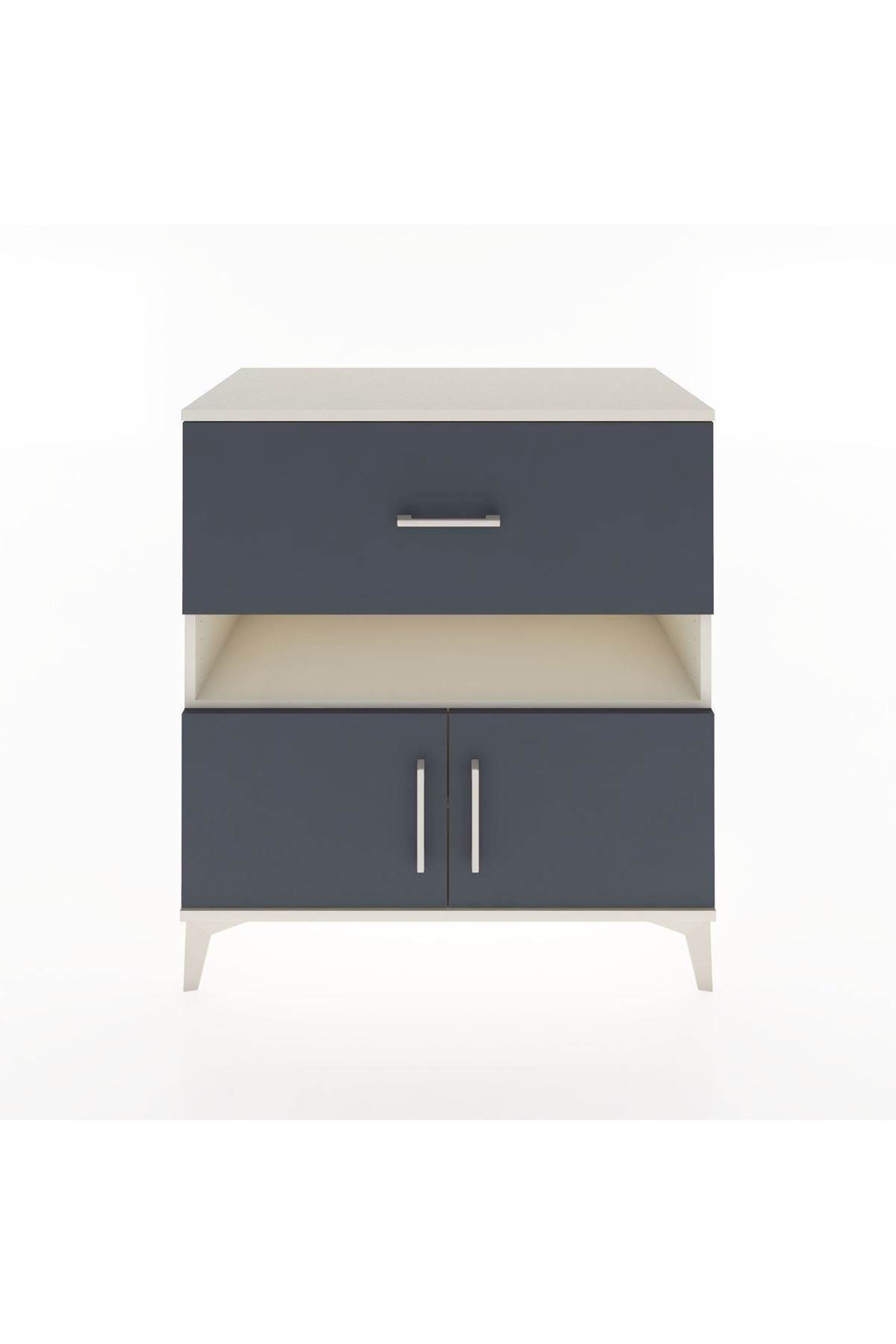 Hyperion Şifonyer 2 Raflı Tek Çekmeceli 2 Kapaklı 88x44x96 Aytaşı-Antrasit