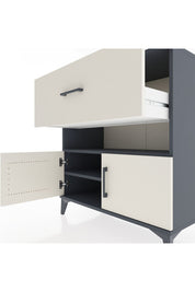 Hyperion Şifonyer 2 Raflı Tek Çekmeceli 2 Kapaklı 88x44x96 Antrasit-Aytaşı