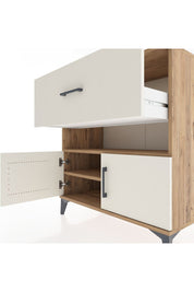 Hyperion Şifonyer 2 Raflı Tek Çekmeceli 2 Kapaklı 88x44x96 Çam-Aytaşı