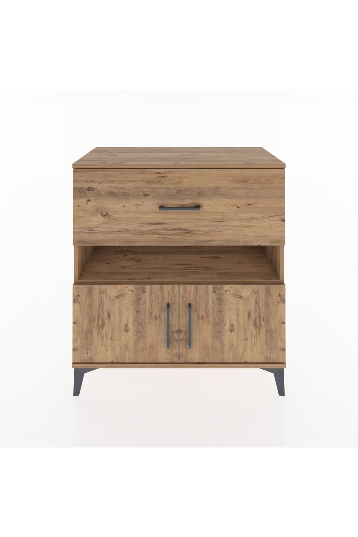 Hyperion Şifonyer 2 Raflı Tek Çekmeceli 2 Kapaklı 88x44x96 Çam-Çam