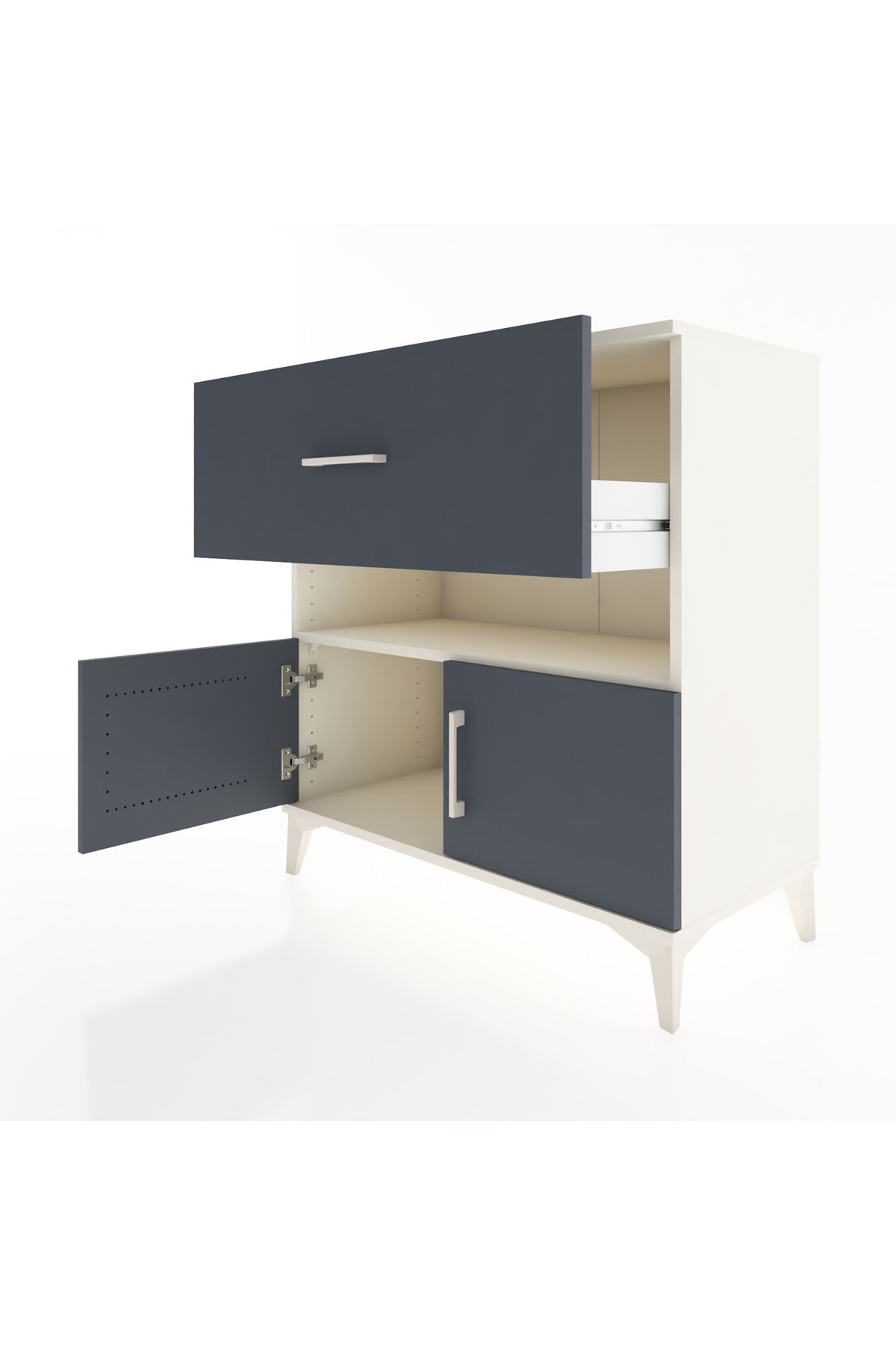 Hyperion Şifonyer Tek Raflı Tek Çekmeceli 2 Kapaklı 88x44x96 Aytaşı-Antrasit