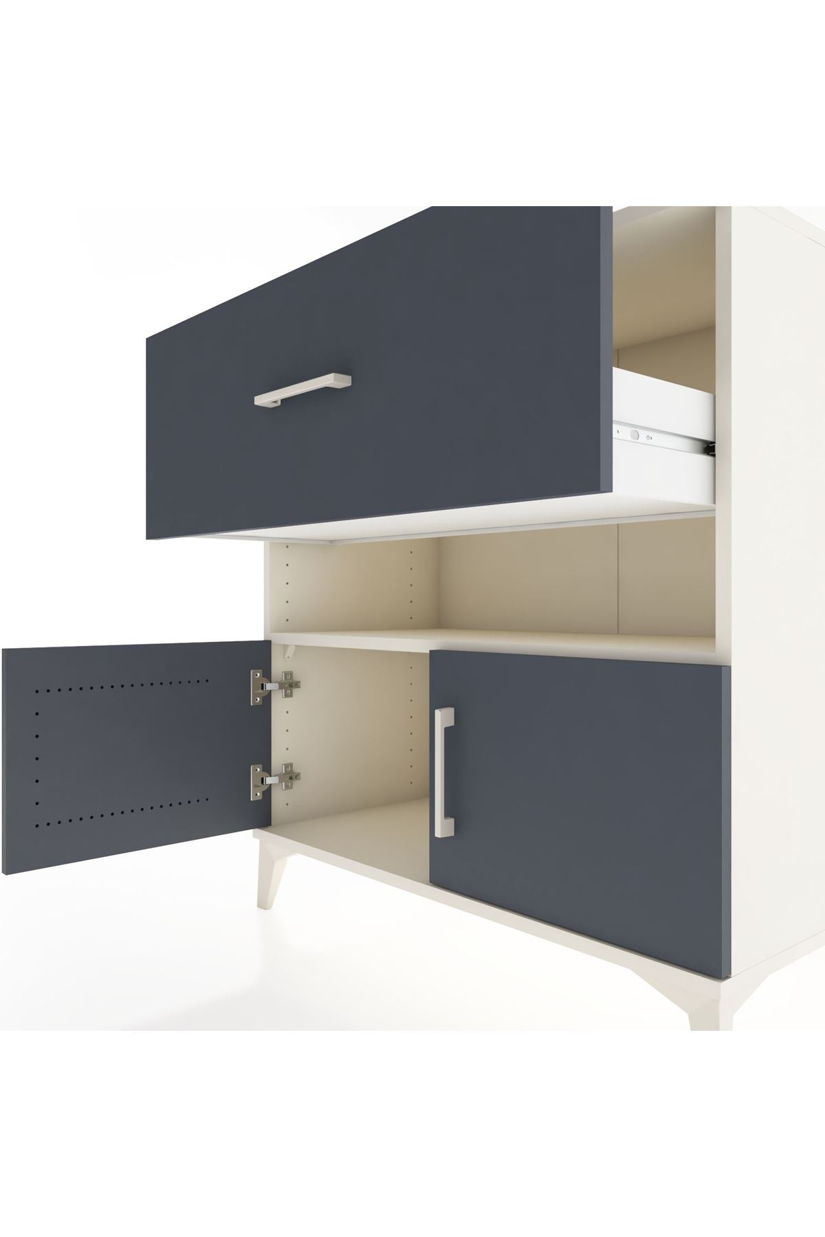 Hyperion Şifonyer Tek Raflı Tek Çekmeceli 2 Kapaklı 88x44x96 Aytaşı-Antrasit