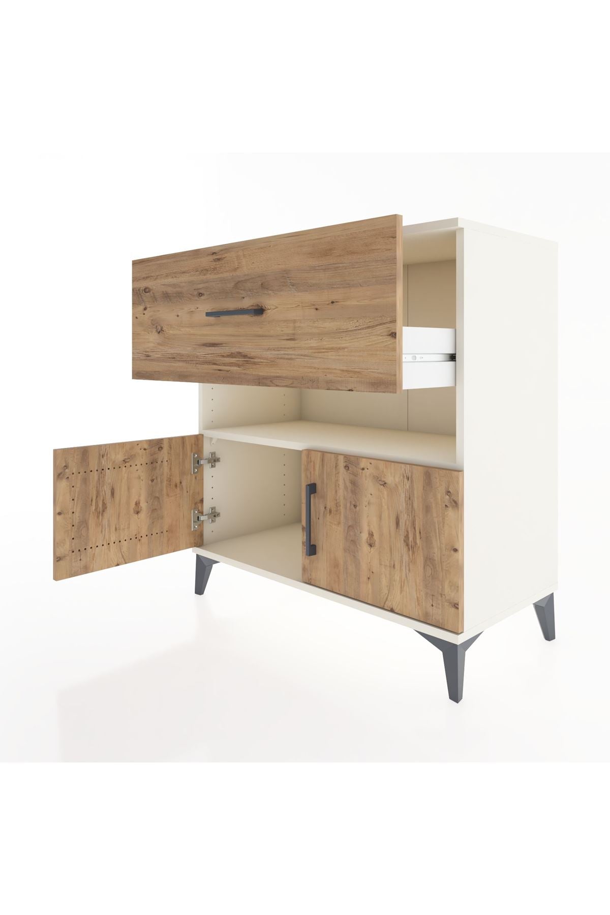 Hyperion Şifonyer Tek Raflı Tek Çekmeceli 2 Kapaklı 88x44x96 Aytaşı-Çam