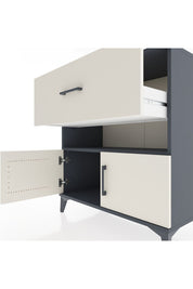 Hyperion Şifonyer Tek Raflı Tek Çekmeceli 2 Kapaklı 88x44x96 Antrasit-Aytaşı