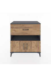 Hyperion Şifonyer Tek Raflı Tek Çekmeceli 2 Kapaklı 88x44x96 Antrasit-Çam