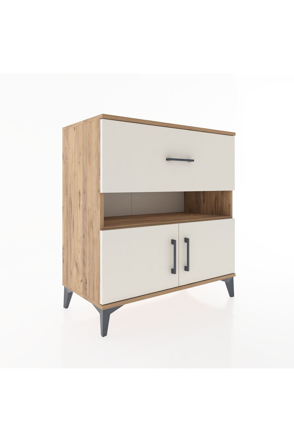 Hyperion Şifonyer Tek Raflı Tek Çekmeceli 2 Kapaklı 88x44x96 Çam-Aytaşı
