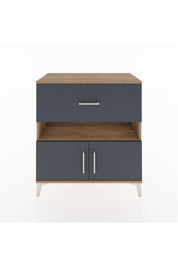 Hyperion Şifonyer Tek Raflı Tek Çekmeceli 2 Kapaklı 88x44x96 Çam-Antrasit