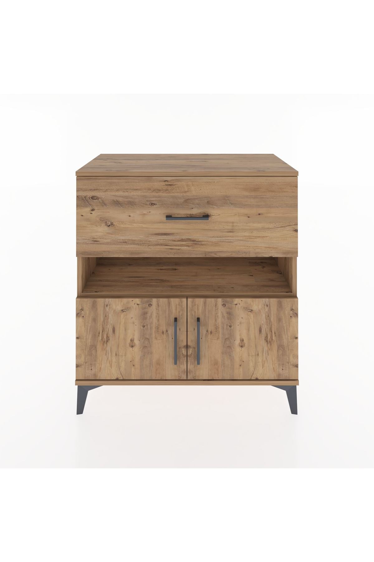 Hyperion Şifonyer Tek Raflı Tek Çekmeceli 2 Kapaklı 88x44x96 Çam-Çam