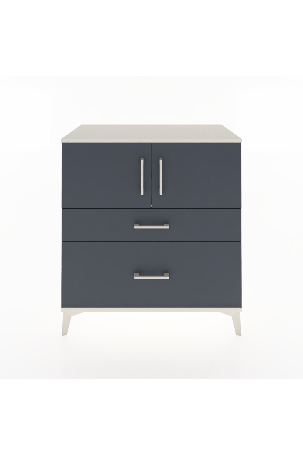 Hyperion Şifonyer Tek Raflı 2 Çekmeceli 2 Kapaklı 88x44x96 Aytaşı-Antrasit