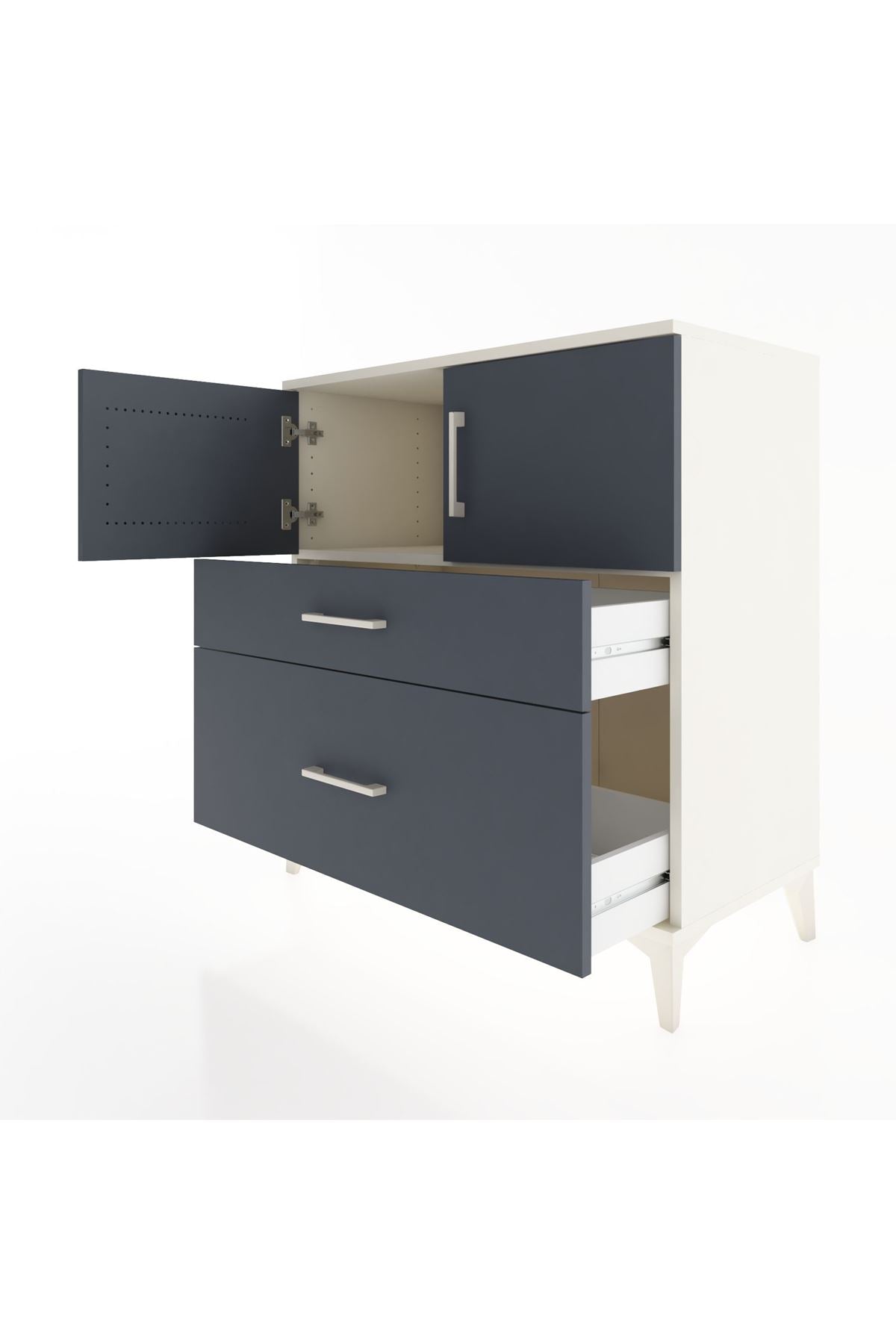 Hyperion Şifonyer Tek Raflı 2 Çekmeceli 2 Kapaklı 88x44x96 Aytaşı-Antrasit