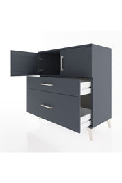 Hyperion Şifonyer Tek Raflı 2 Çekmeceli 2 Kapaklı 88x44x96 Antrasit-Antrasit