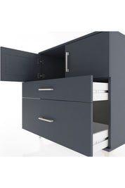 Hyperion Şifonyer Tek Raflı 2 Çekmeceli 2 Kapaklı 88x44x96 Antrasit-Antrasit