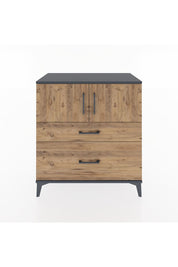 Hyperion Şifonyer Tek Raflı 2 Çekmeceli 2 Kapaklı 88x44x96 Antrasit-Çam