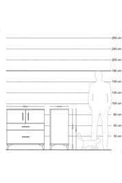Hyperion Şifonyer Tek Raflı 2 Çekmeceli 2 Kapaklı 88x44x96 Çam-Çam