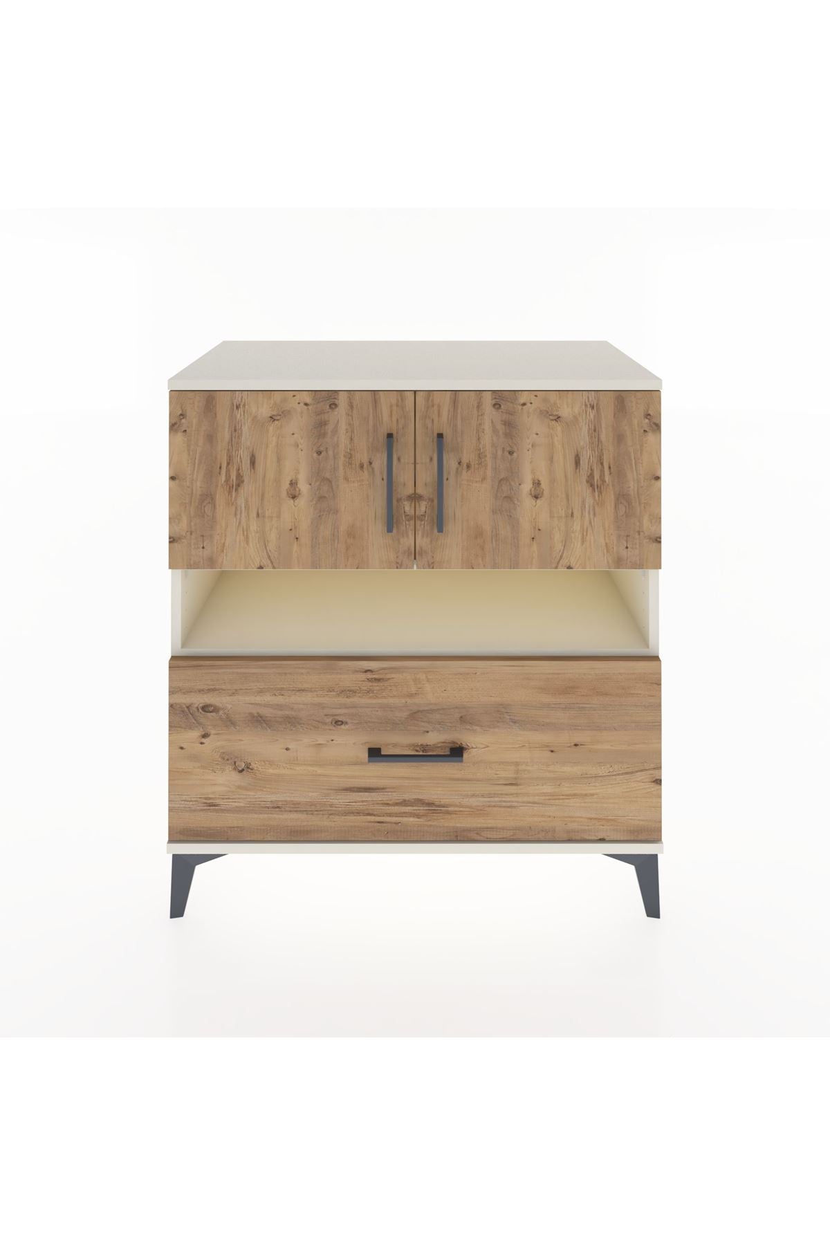 Hyperion Şifonyer 3 Raflı Tek Çekmeceli 2 Kapaklı 88x44x96 Aytaşı-Çam