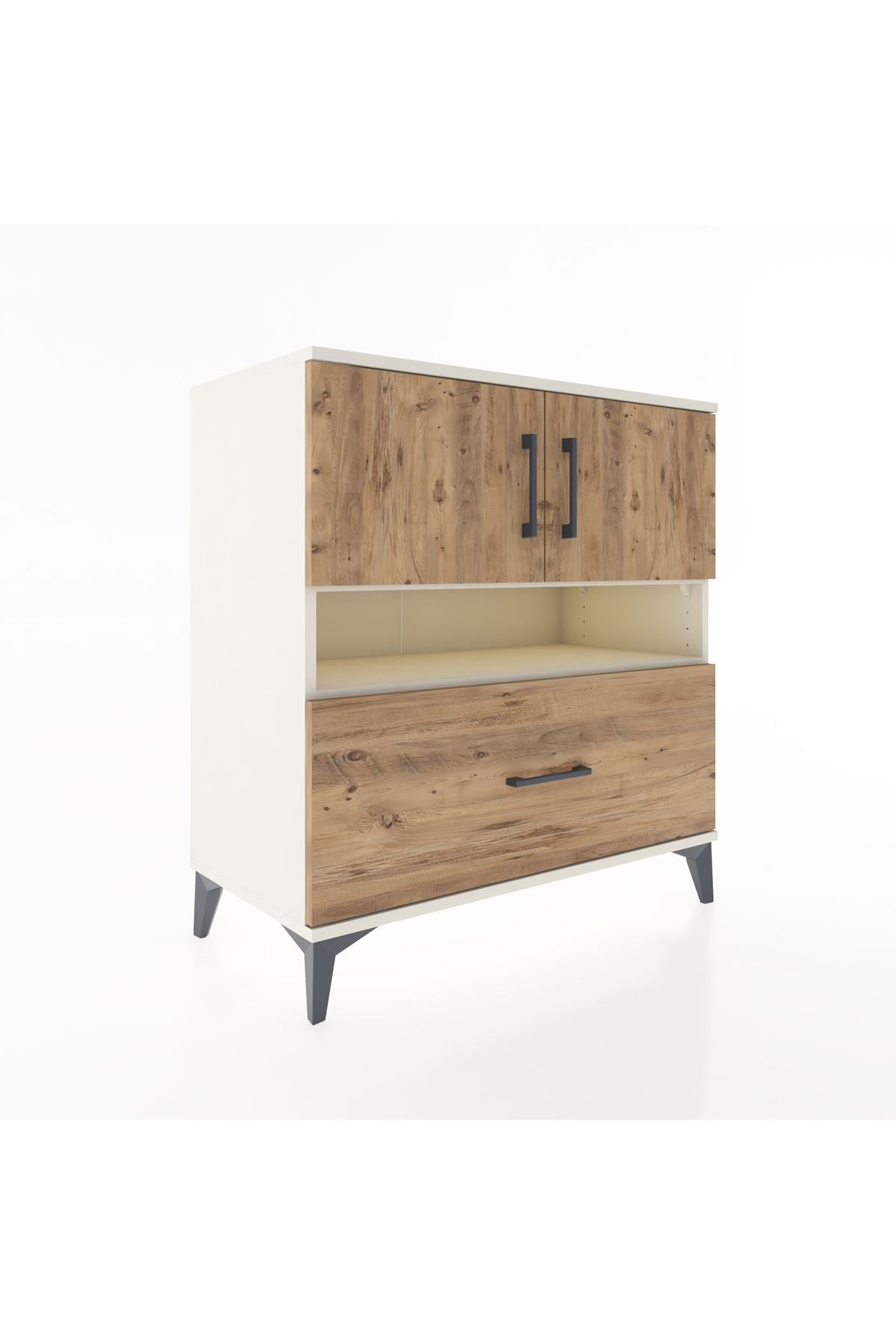 Hyperion Şifonyer 3 Raflı Tek Çekmeceli 2 Kapaklı 88x44x96 Aytaşı-Çam