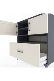 Hyperion Şifonyer 3 Raflı Tek Çekmeceli 2 Kapaklı 88x44x96 Antrasit-Aytaşı