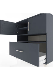 Hyperion Şifonyer 3 Raflı Tek Çekmeceli 2 Kapaklı 88x44x96 Antrasit-Antrasit