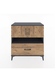 Hyperion Şifonyer 3 Raflı Tek Çekmeceli 2 Kapaklı 88x44x96 Antrasit-Çam