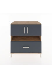 Hyperion Şifonyer 3 Raflı Tek Çekmeceli 2 Kapaklı 88x44x96 Çam-Antrasit