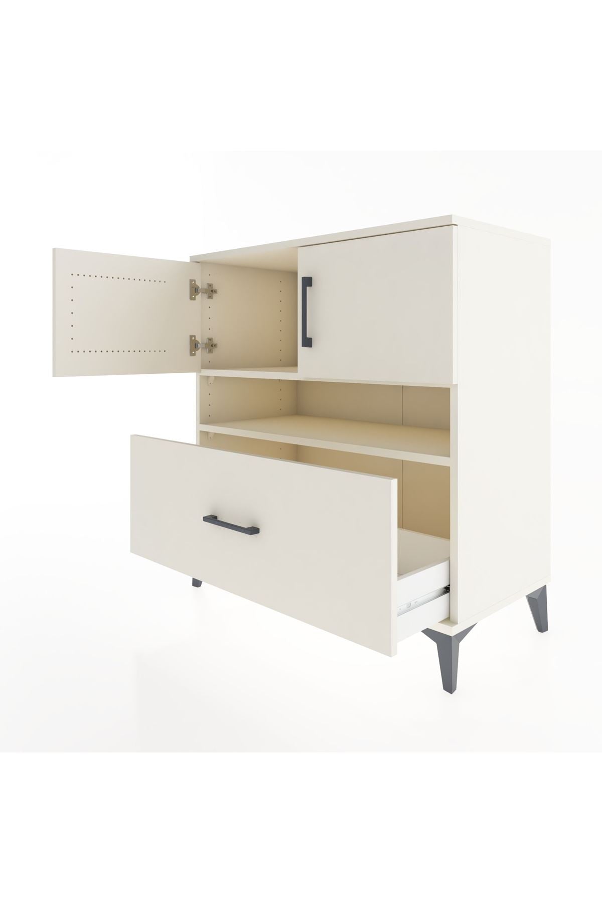 Hyperion Şifonyer 2 Raflı Tek Çekmeceli 2 Kapaklı 88x44x96 Aytaşı-Aytaşı
