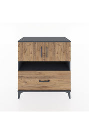 Hyperion Şifonyer 2 Raflı Tek Çekmeceli 2 Kapaklı 88x44x96 Antrasit-Çam