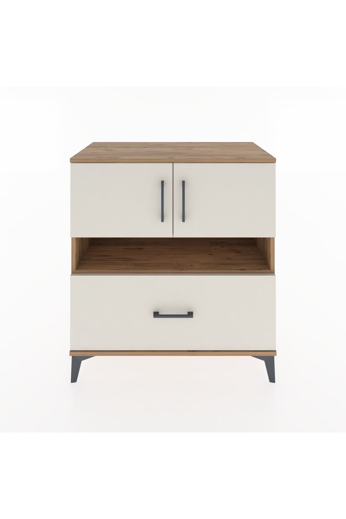 Hyperion Şifonyer 2 Raflı Tek Çekmeceli 2 Kapaklı 88x44x96 Çam-Aytaşı