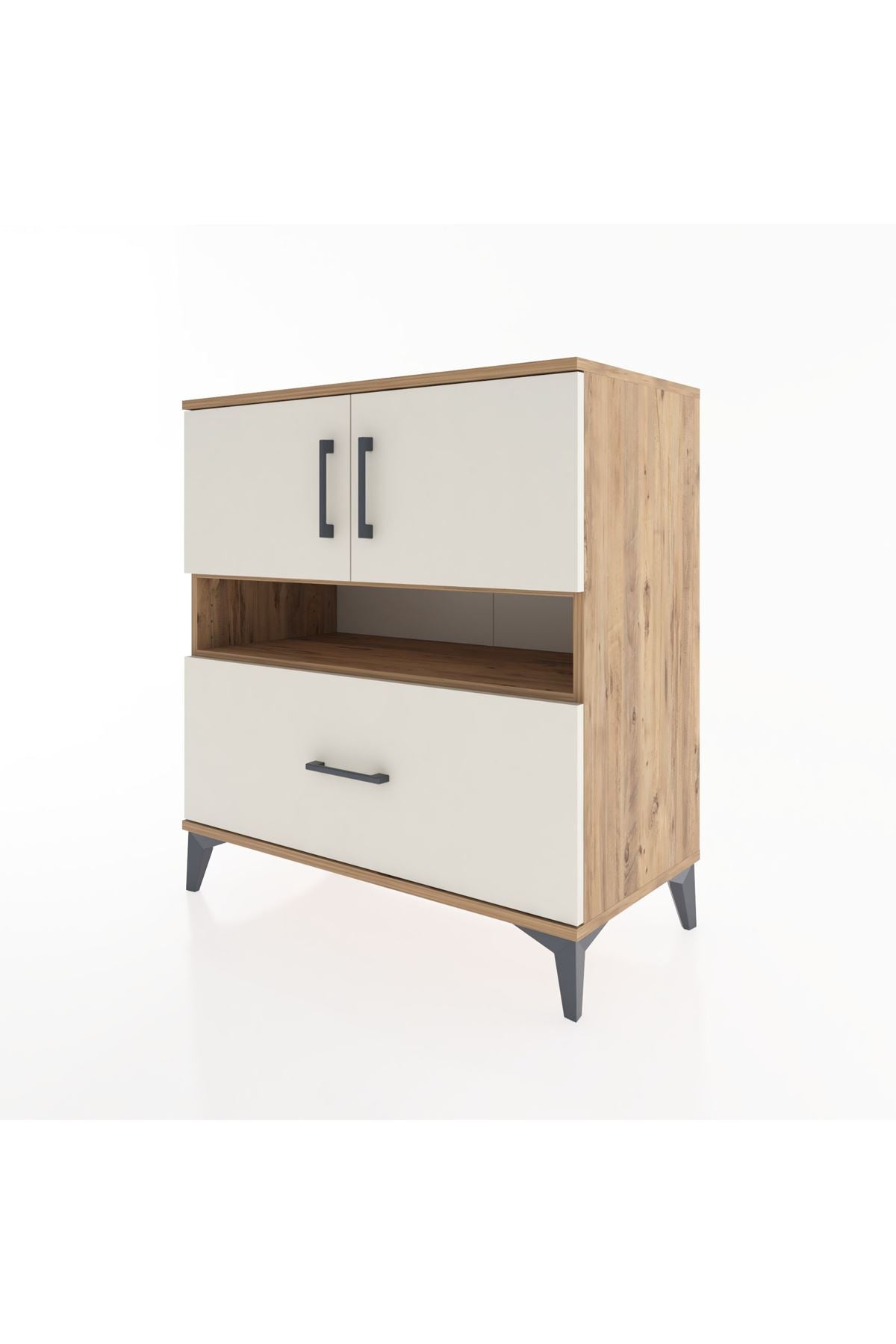 Hyperion Şifonyer 2 Raflı Tek Çekmeceli 2 Kapaklı 88x44x96 Çam-Aytaşı