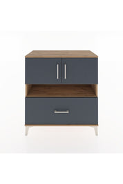 Hyperion Şifonyer 2 Raflı Tek Çekmeceli 2 Kapaklı 88x44x96 Çam-Antrasit