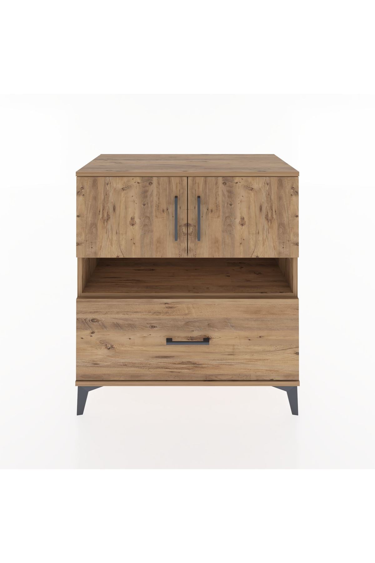 Hyperion Şifonyer 2 Raflı Tek Çekmeceli 2 Kapaklı 88x44x96 Çam-Çam