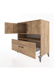 Hyperion Şifonyer 2 Raflı Tek Çekmeceli 2 Kapaklı 88x44x96 Çam-Çam