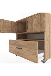 Hyperion Şifonyer 2 Raflı Tek Çekmeceli 2 Kapaklı 88x44x96 Çam-Çam