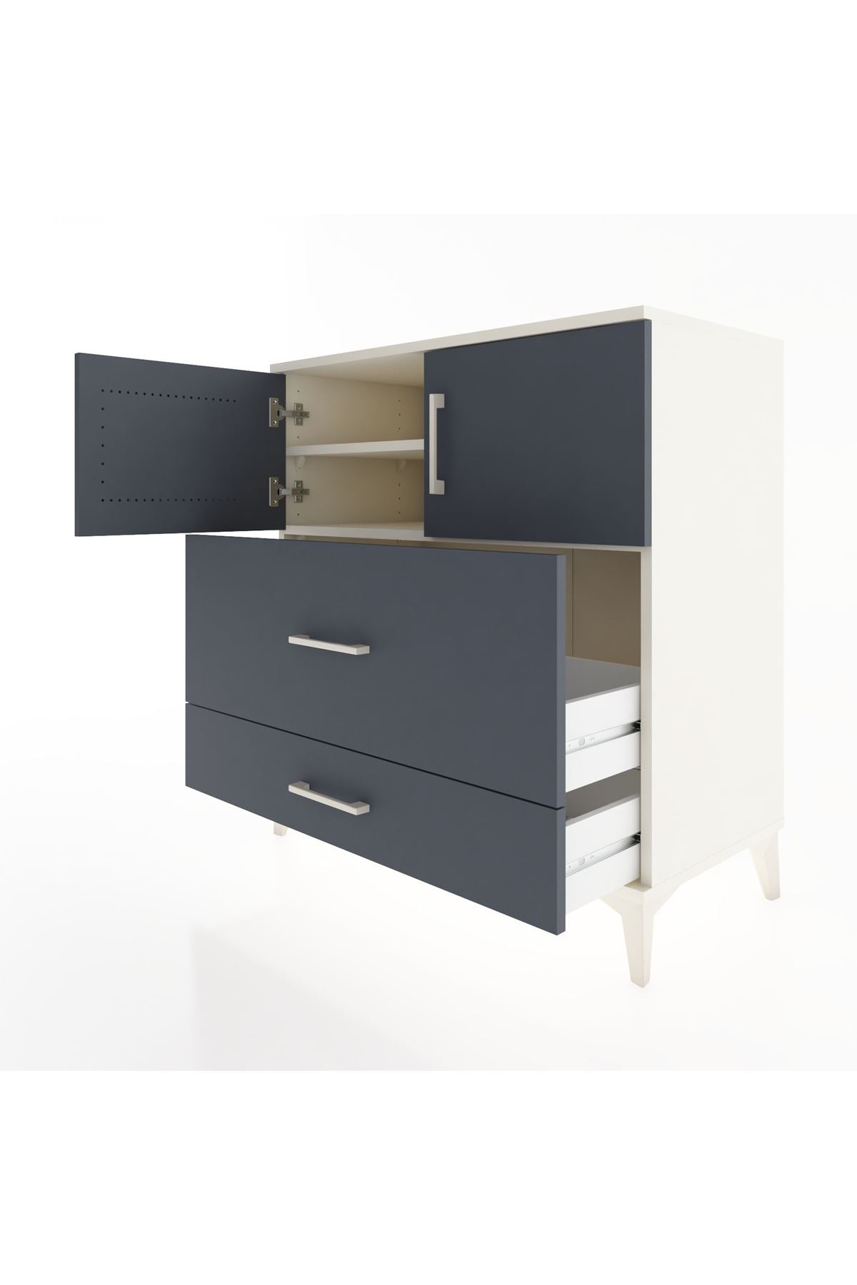 Hyperion Şifonyer 2 Raflı 2 Çekmeceli 2 Kapaklı 88x44x96 Aytaşı-Antrasit