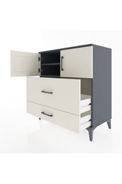 Hyperion Şifonyer 2 Raflı 2 Çekmeceli 2 Kapaklı 88x44x96 Antrasit-Aytaşı