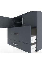Hyperion Şifonyer 2 Raflı 2 Çekmeceli 2 Kapaklı 88x44x96 Antrasit-Antrasit