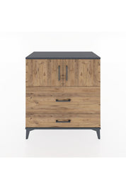 Hyperion Şifonyer 2 Raflı 2 Çekmeceli 2 Kapaklı 88x44x96 Antrasit-Çam